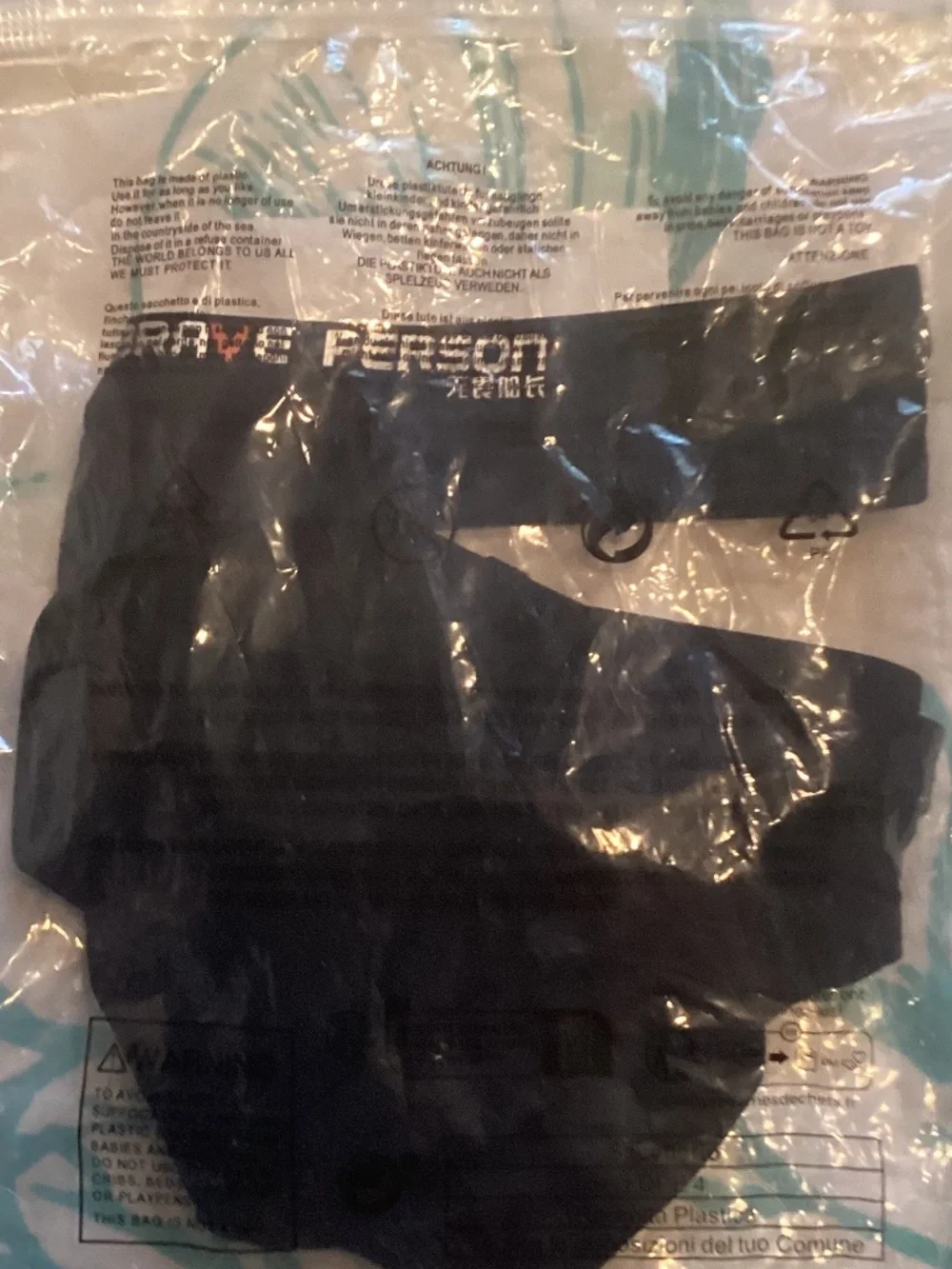 Brave Person, black thong, large.